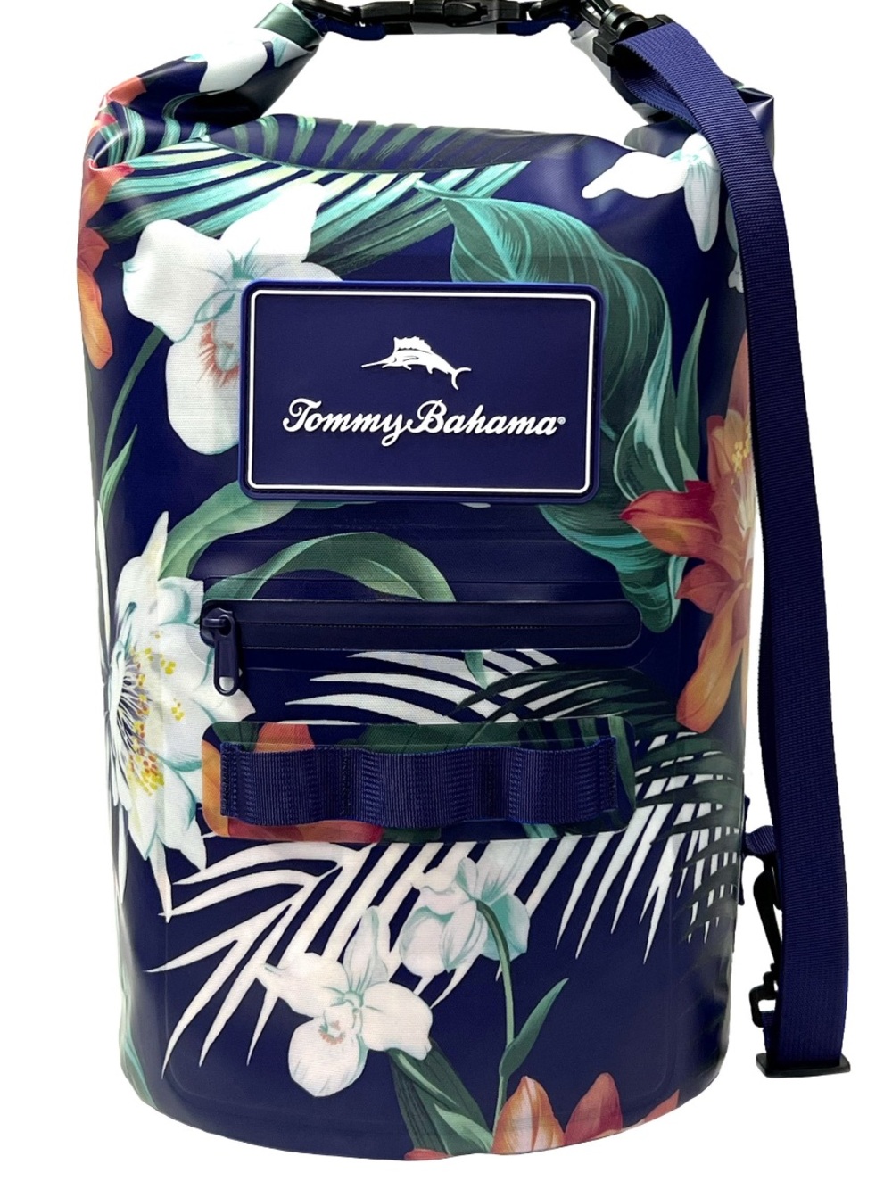 Tommy Bahama Navy Floral Waterproof Duffel Bag